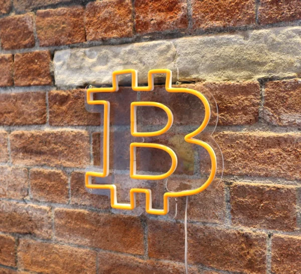 Bitcoin Logo Neon Sign | Iconic Crypto Wall Decor | LED Bitcoin Light