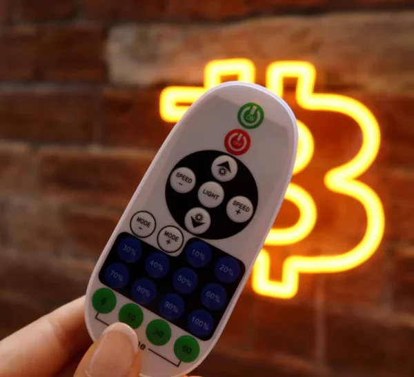 Bitcoin Logo Neon Sign | Iconic Crypto Wall Decor | LED Bitcoin Light